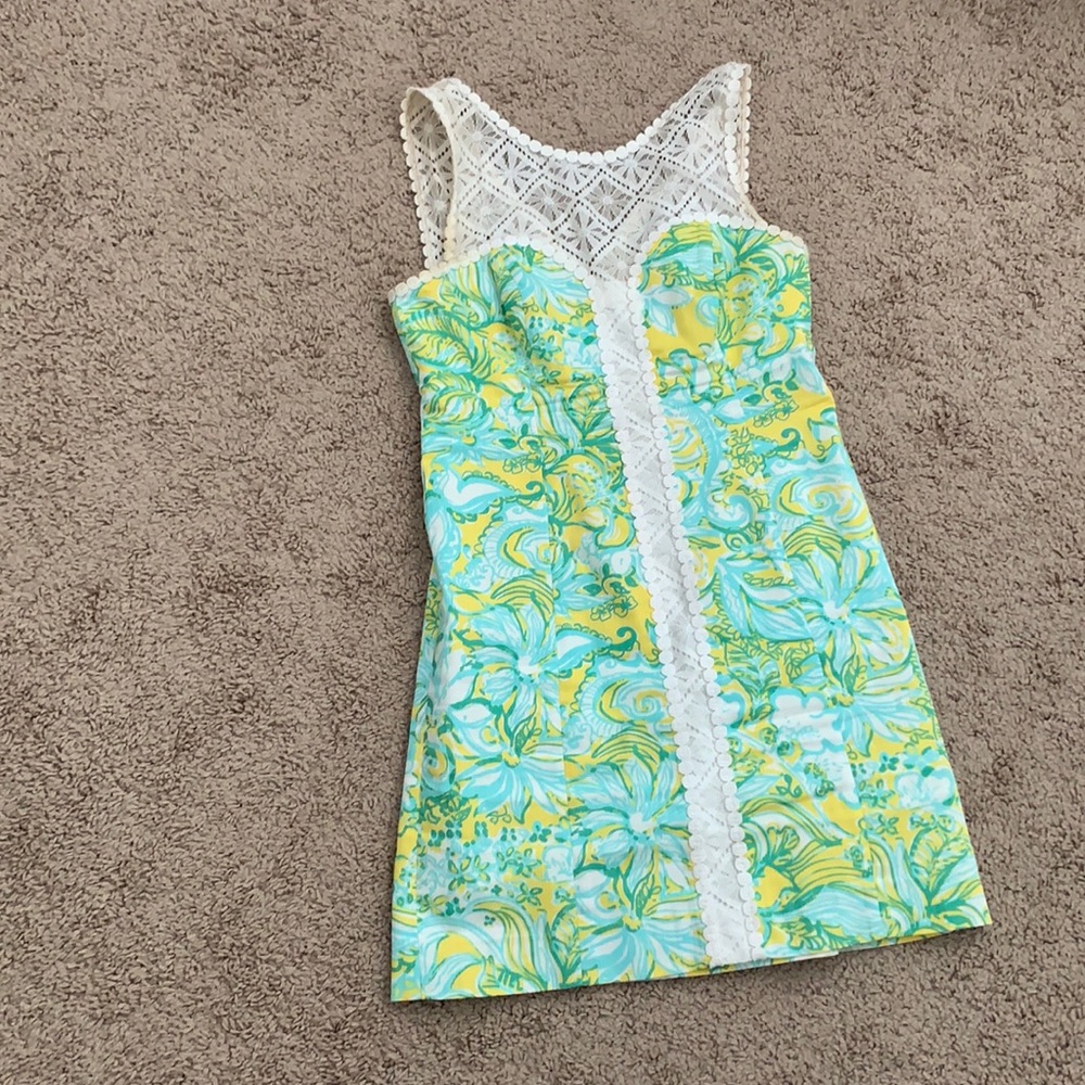 Lilly Pulitzer size 0 colorful lace shift dress